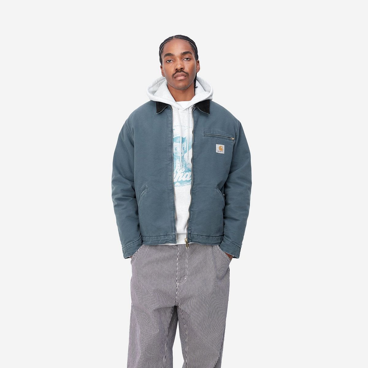 Яке Carhartt WIP OG Detroit Jacket (Winter) "Ore / Black aged canvas" Тъмно синьо | I027358_1QF_3K, 0
