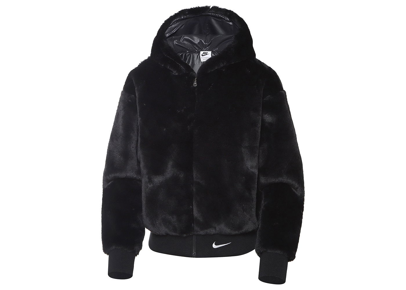 Яке Nike Sportswear Essentials Faux Fur Jacket Black/White Черно | DD5116-010, 0