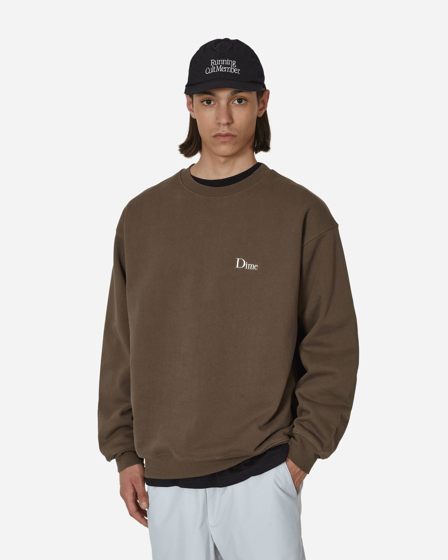 Пуловер Dime Classic Small Logo Crewneck Кафяво | DIMESU2315DRI, 1