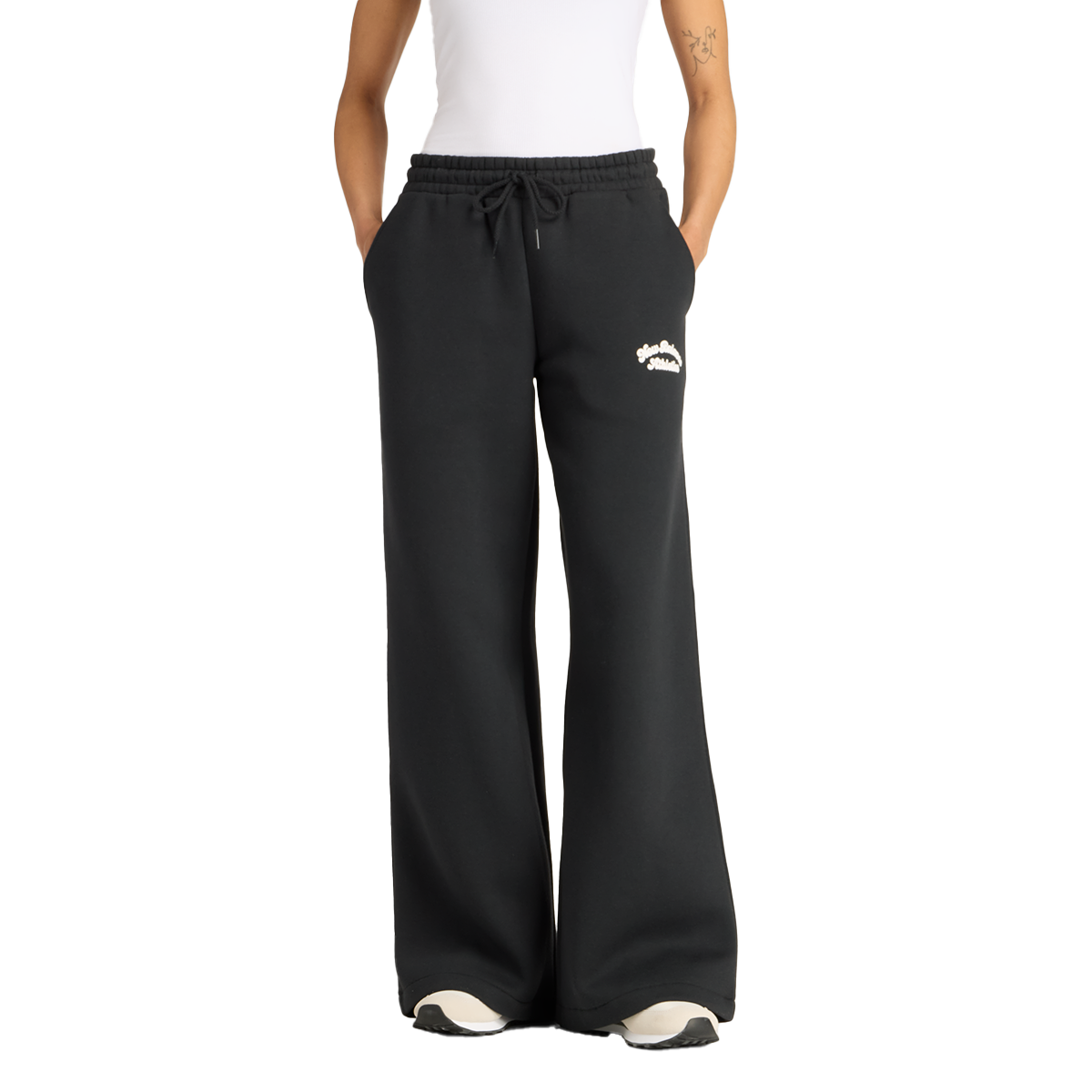 Спортни панталони New Balance Linear Heritage Wide-Leg Drawstring Sweatpants Черно | WP53902-BK, 0