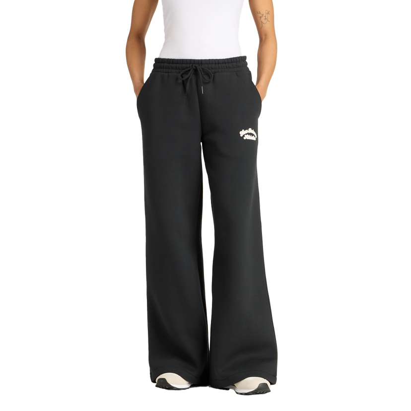 Спортни панталони New Balance Linear Heritage Wide-Leg Drawstring Sweatpants Черно | WP53902-BK