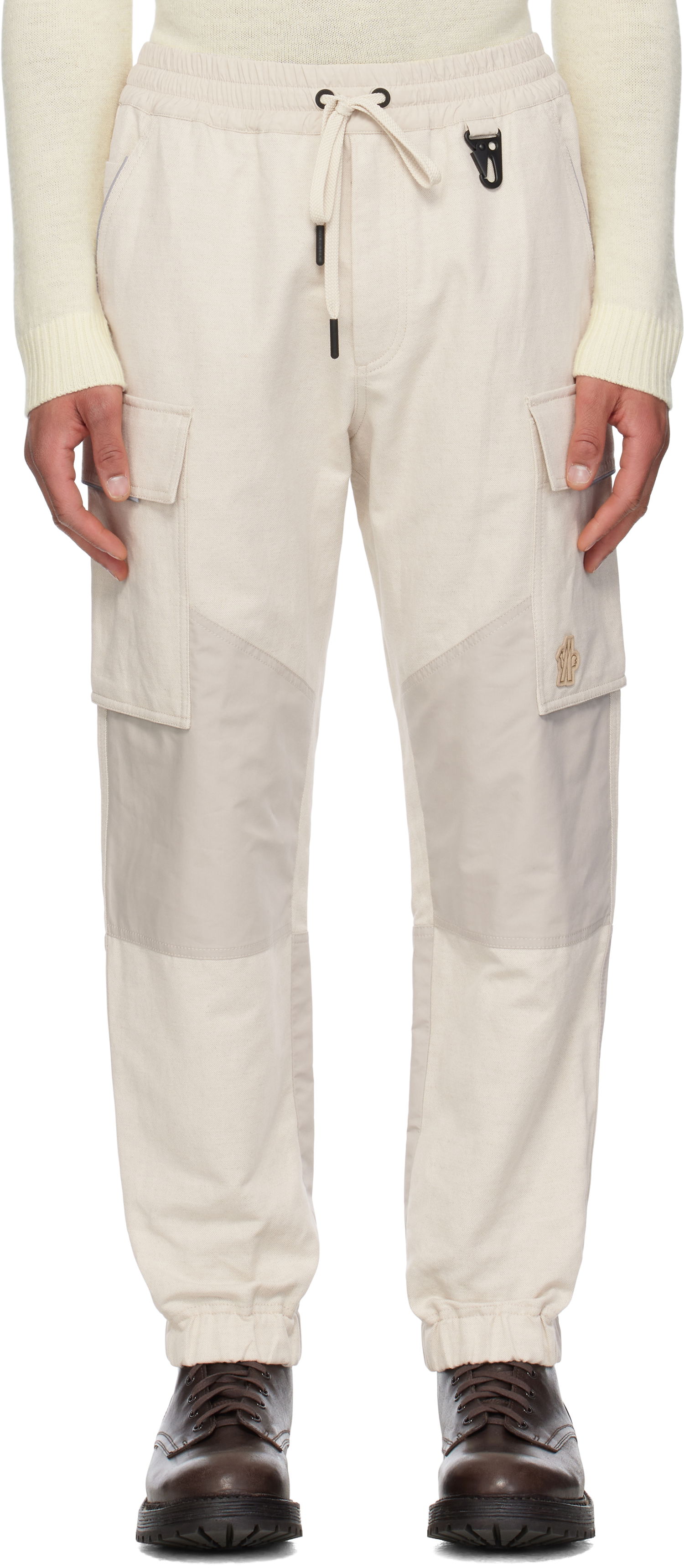 Карго панталони Moncler Moncler Grenoble x FRGMT Hiroshi Fujiwara Cotton & Linen Jogging Cargo Pants Бежово | K10972A00006598C3, 0