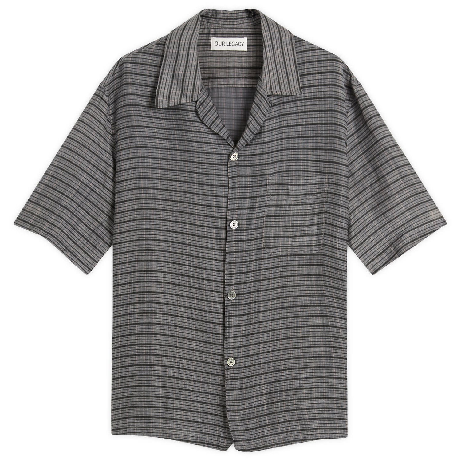 Риза OUR LEGACY Our Legacy Heusen Short Sleeve Shirt, Picnic Check Сиво | M2252HP, 0