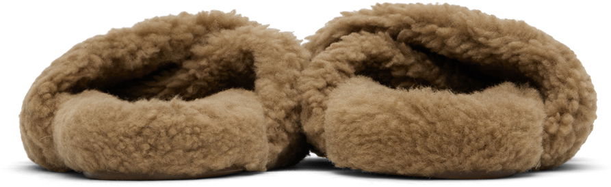 Облекло Yves Salomon Yves Salomon Curly Merino Slippers Кафяво | 25W23WAA162XXMECL, 1