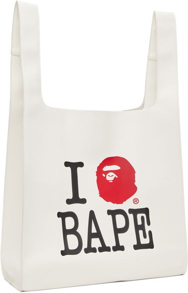 Голяма пазарска чанта BAPE A Bathing Ape 'I Love BAPE' Tote Bag Бяло | 001BAK802001L, 1