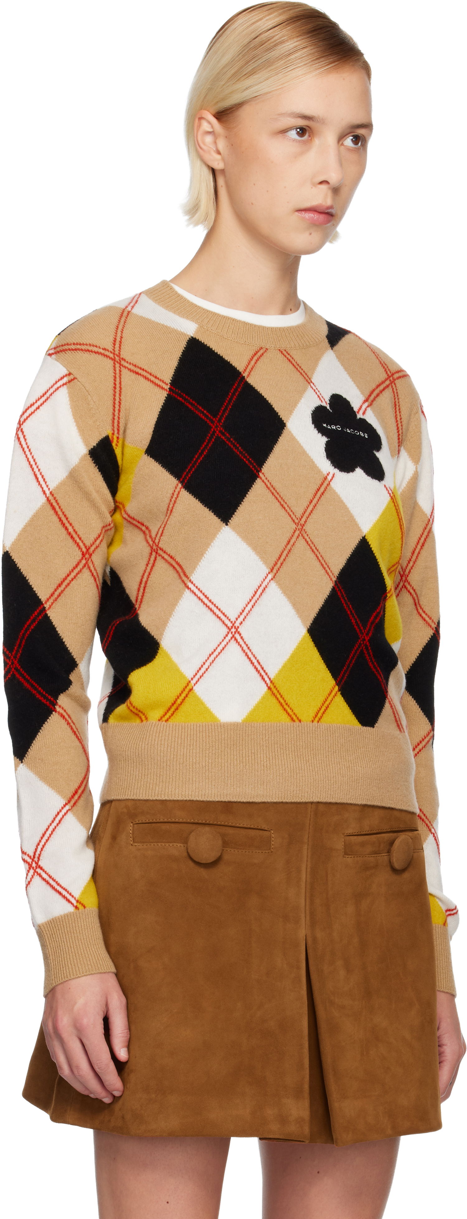 Пуловер Marc Jacobs Preppy Daisy Argyle Crewneck Sweater Многоцветен | 2F5RTP013K12, 1