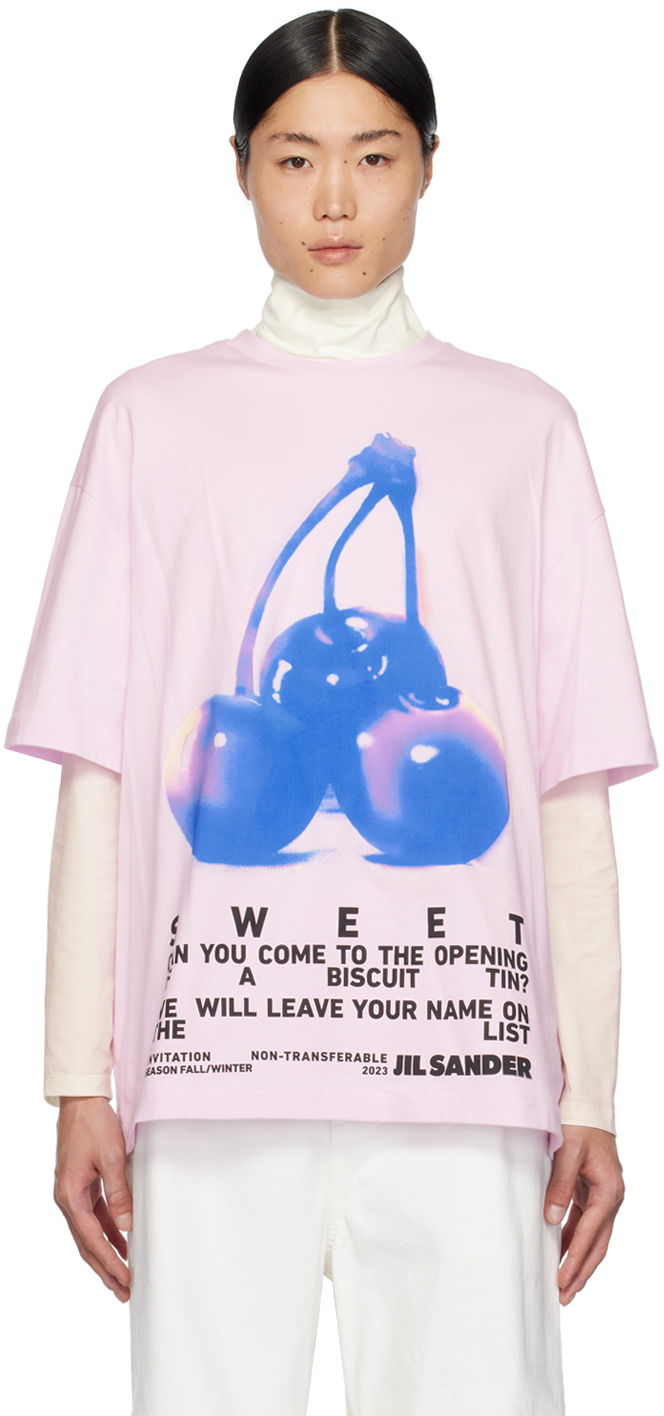 Тениска Jil Sander Printed T-Shirt Розово | J21GC0131 J20117, 0