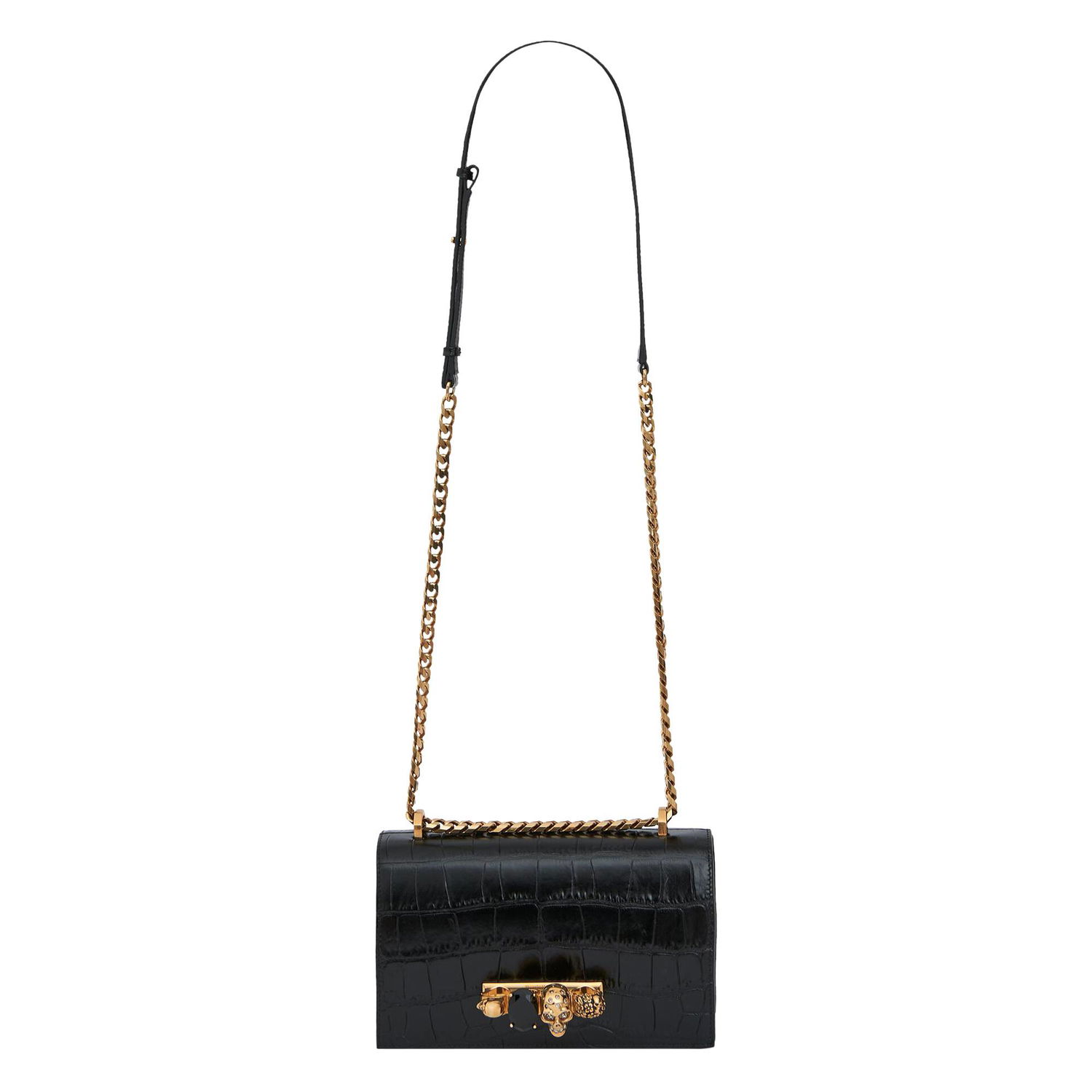 Дамска чанта Alexander McQueen Alexander McQueen Jewelled Satchel Черно | 5541281HB0T1001, 1