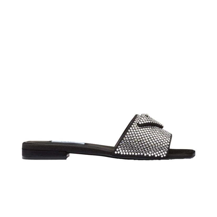 Кецове и обувки Prada 10mm Crystal Slides Металик | 1XX608_2AWL_F0T7O_F_010