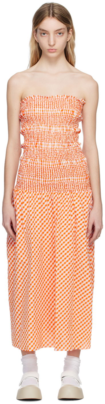 Pокля KENZO Paris Check Midi Dress Оранжево
 | FD52RO1079LN, 0