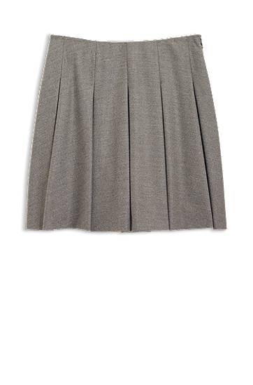 Пола BOSS Melange Stretch Flannel Pleated Mini Skirt Сиво | 50547638, 0