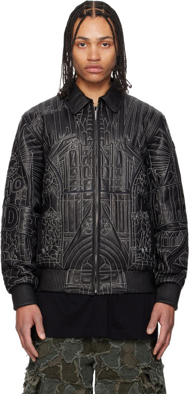 Яке бомбър Who Decides War Who Decides War Pelle Pelle Edition Cathedral Leather Jacket Черно | 1131430002SS25, 0