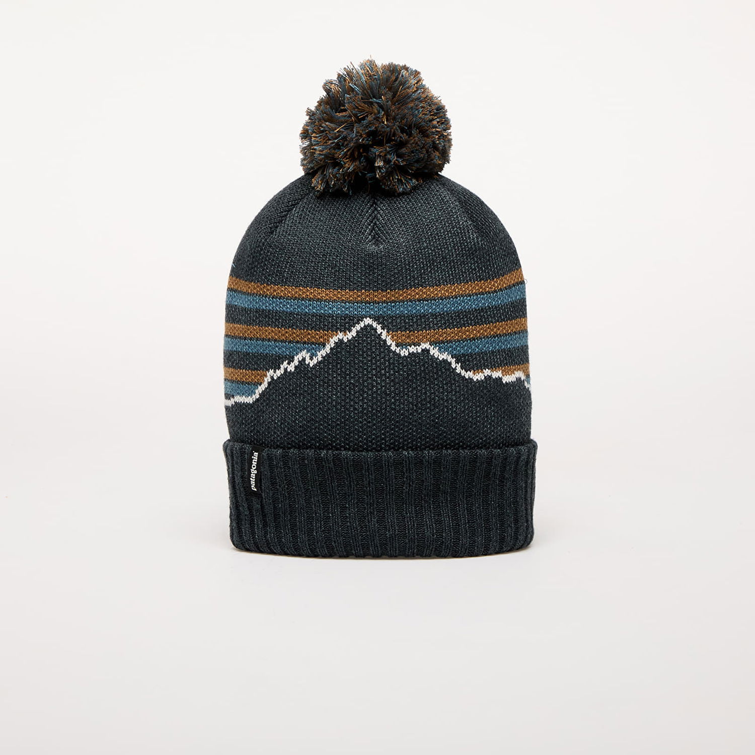 Шапка Patagonia Powder Town Beanie Fitz Roy Stripe Knit Зелено | 29187 FISS, 0