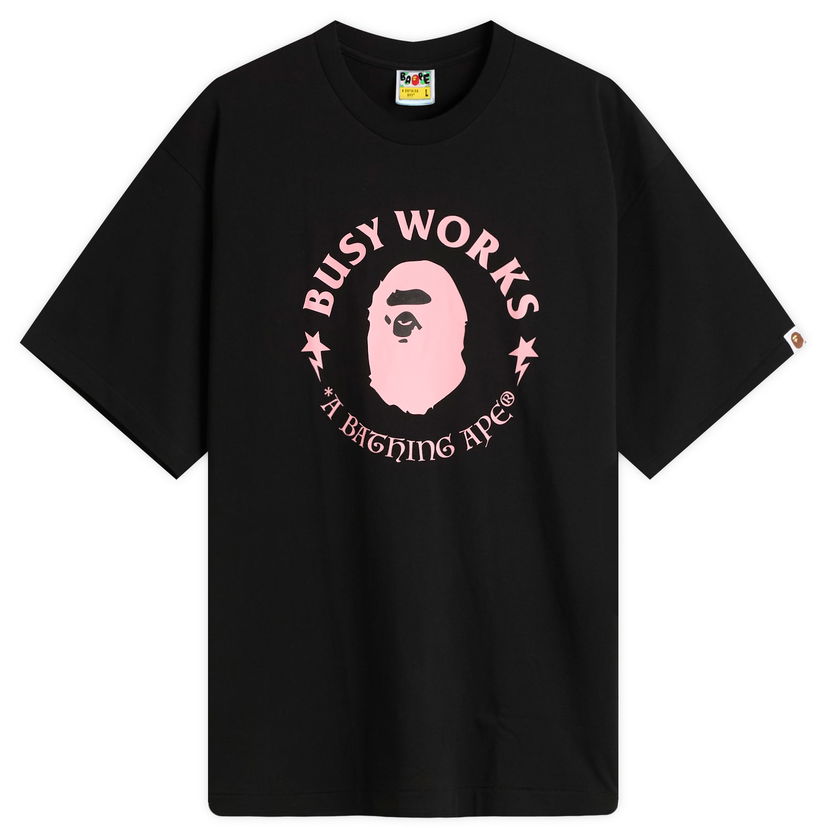 Тениска BAPE Busy Works T-Shirt Черно | 001TEL801331M-BLK