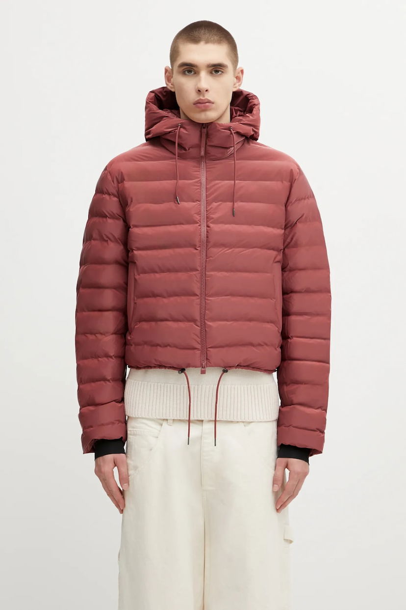 Пухо яке Rains Lohja W3T2 Cropped Hooded Winter Puffer Jacket Бургунди | 15820.125