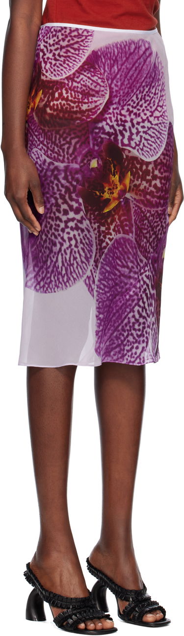 Пола Dries Van Noten Dries Van Noten Floral Print Silk Midi Skirt Лилаво | 251-010804-1226, 1