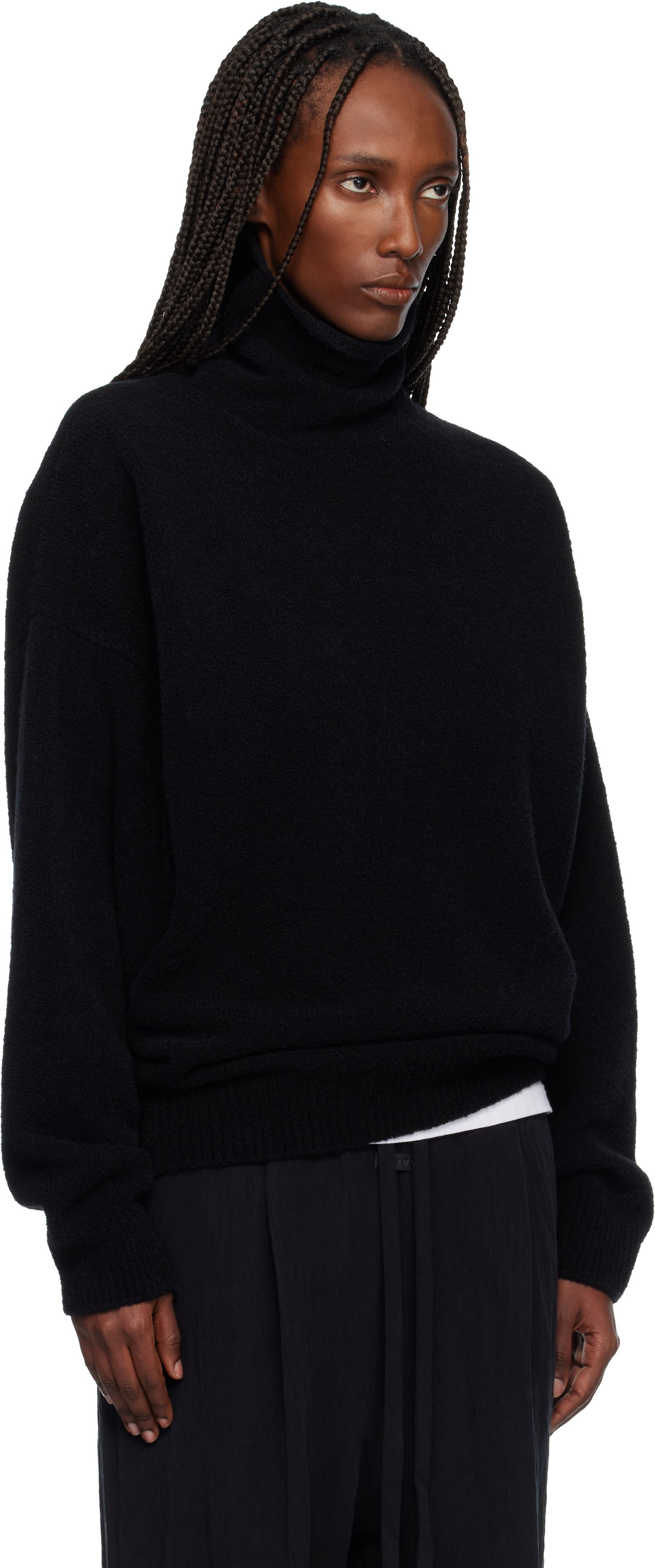 Пуловер Fear of God Textured Highneck Sweater Черно | FG25FW20-209WBO-001, 1