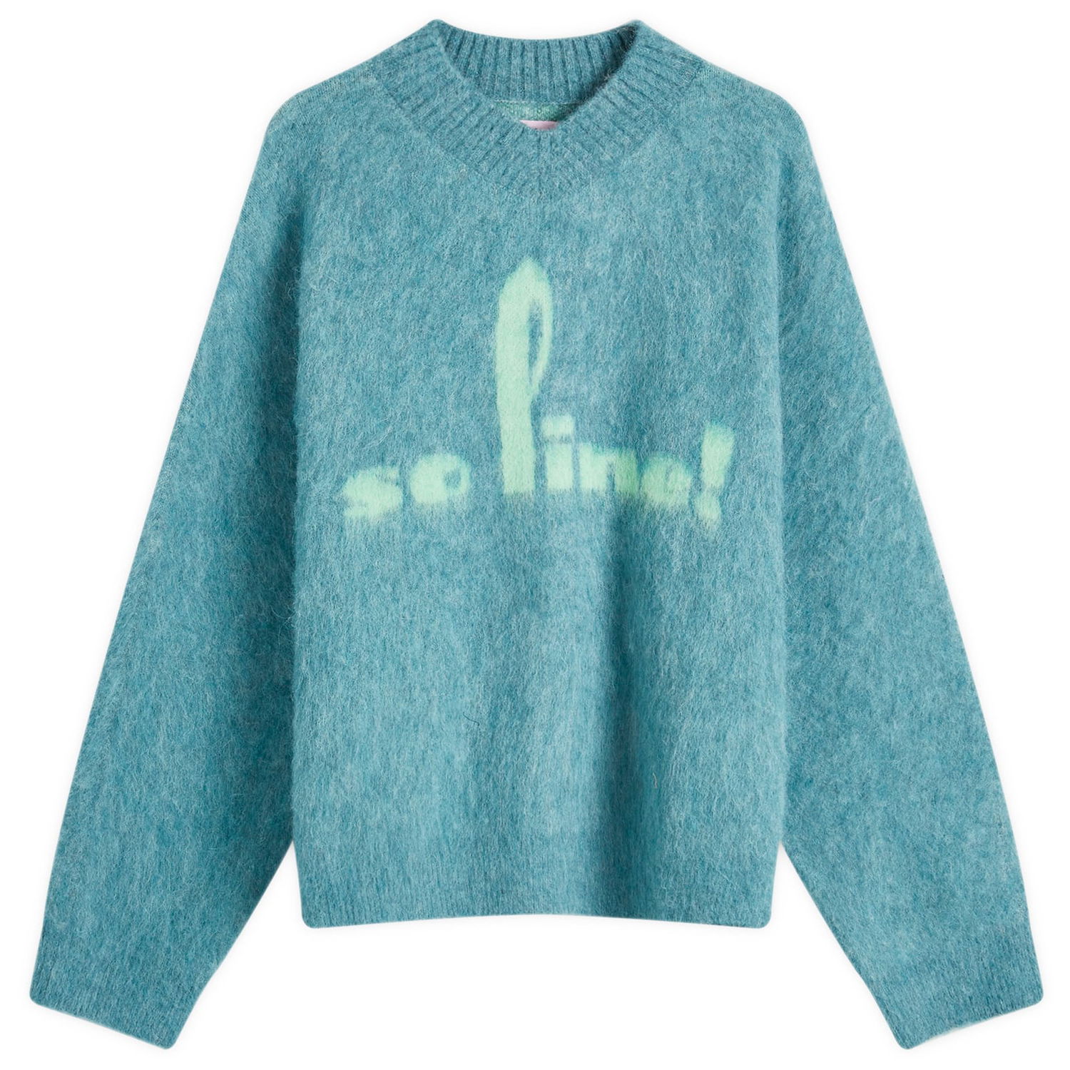 Пуловер Martine Rose Mohair V-neck Knit Jumper Blue Teal Large Тюркоазено | 948YA01505-BLT, 0