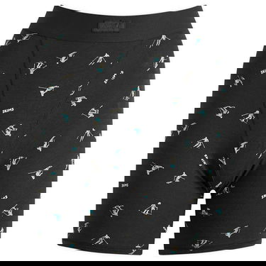 Пижама SKIMS Boyfriend Long Sleeve T-Shirt and Shorts Sleep Set, Ski Print Черно | ST-SST-4526-ONYXSKIPRINT, 3