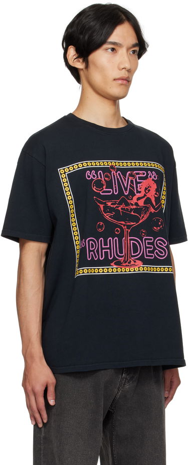 Тениска Rhude Rhude 'Live Rhudes' Graphic T-Shirt Черно | RHPF25TT04012, 1