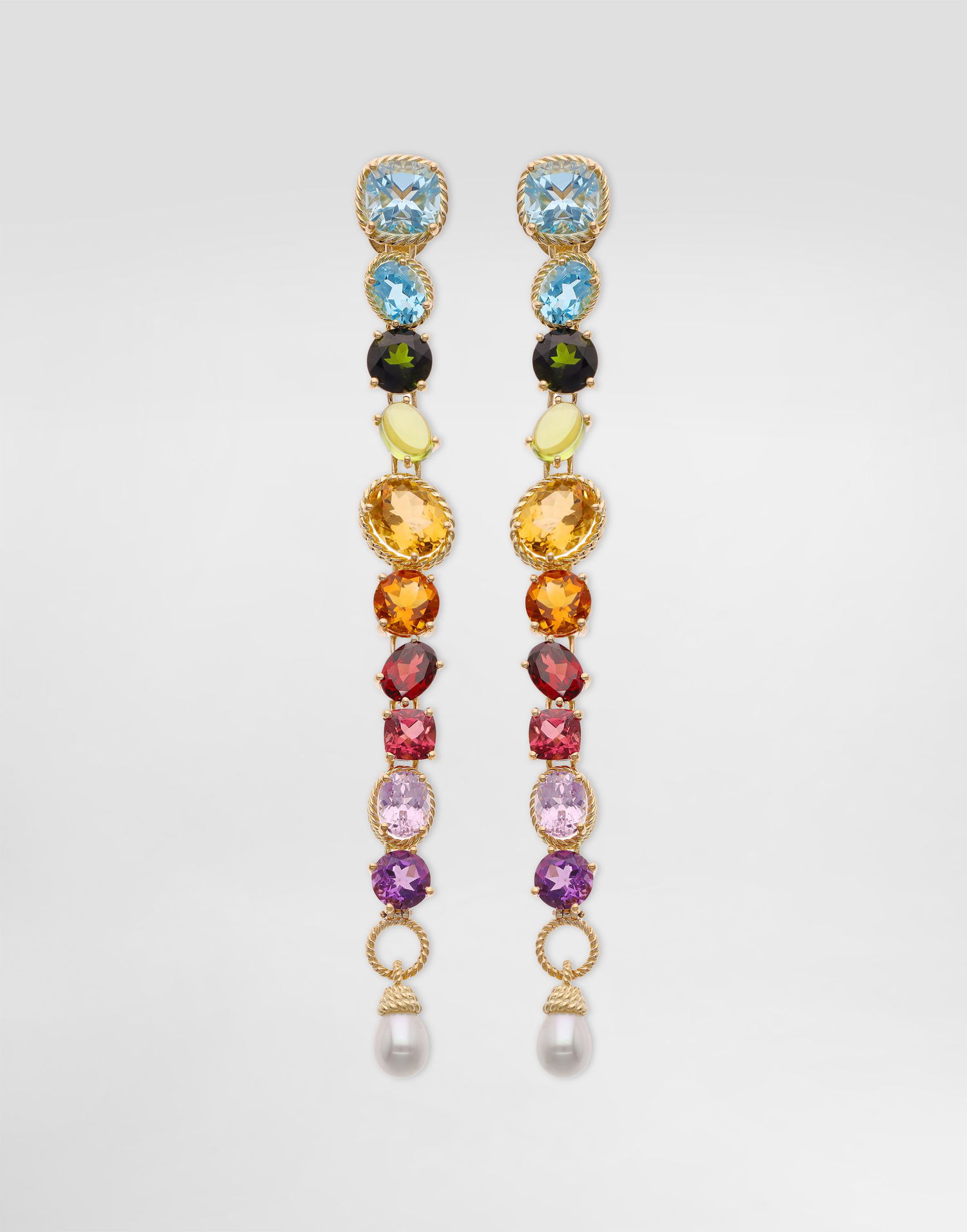 Обеци Dolce & Gabbana Dolce & Gabbana Rainbow Gemstone and Pearl Drop Earrings Многоцветен | WEQB2GWMIX1ZOO00, 0