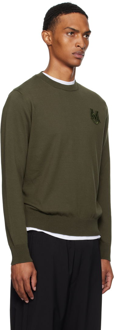 Пуловер Moncler Moncler Embroidered Monogram Cotton Sweater Зелено | K20919C00013M1113, 1