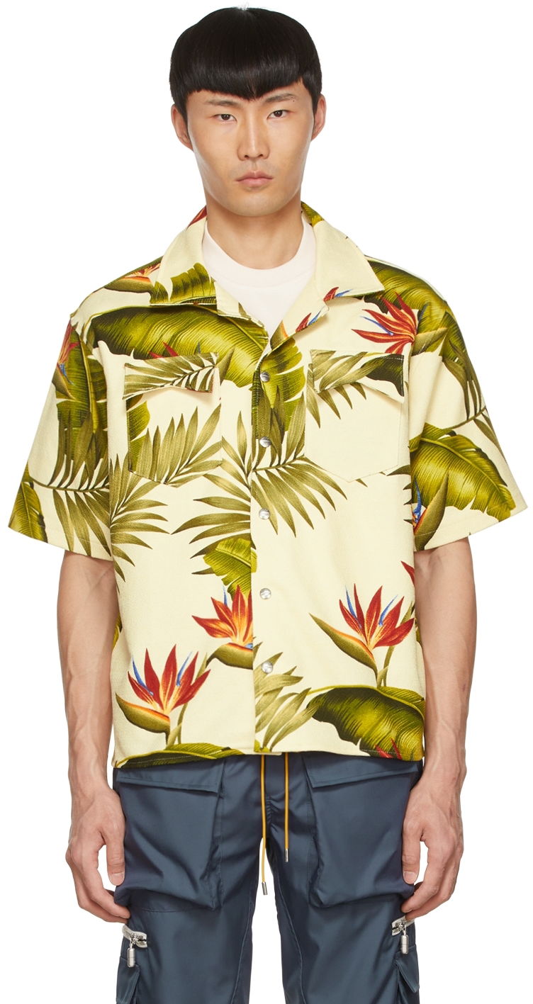 Риза Rhude Rhude Tropical Print Cotton Shirt Бежово | RHSS22SR11016108, 0
