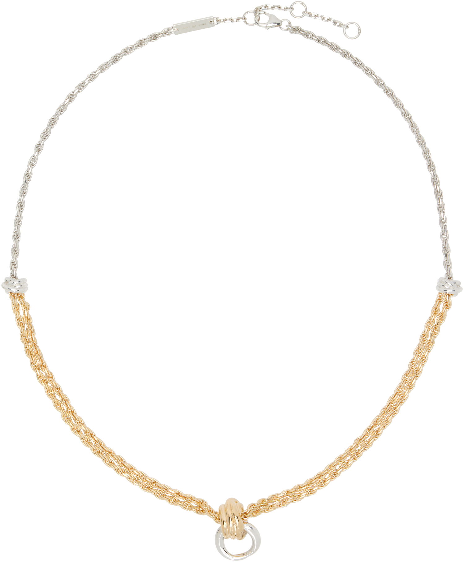 Колие Bottega Veneta Bottega Veneta Gold & Silver Knot Necklace Металик | 838163 V507D, 0
