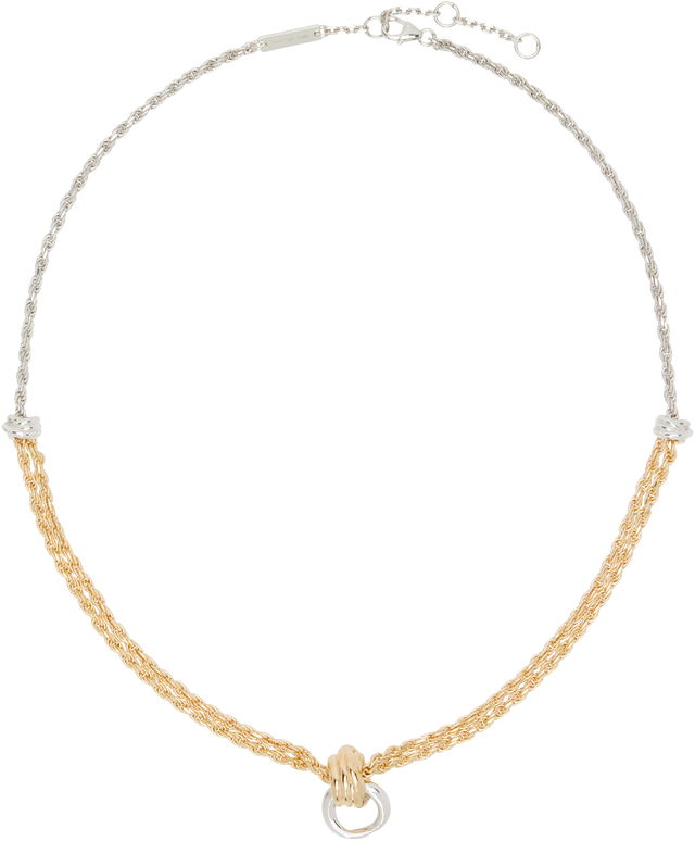 Bottega Veneta Gold & Silver Knot Necklace