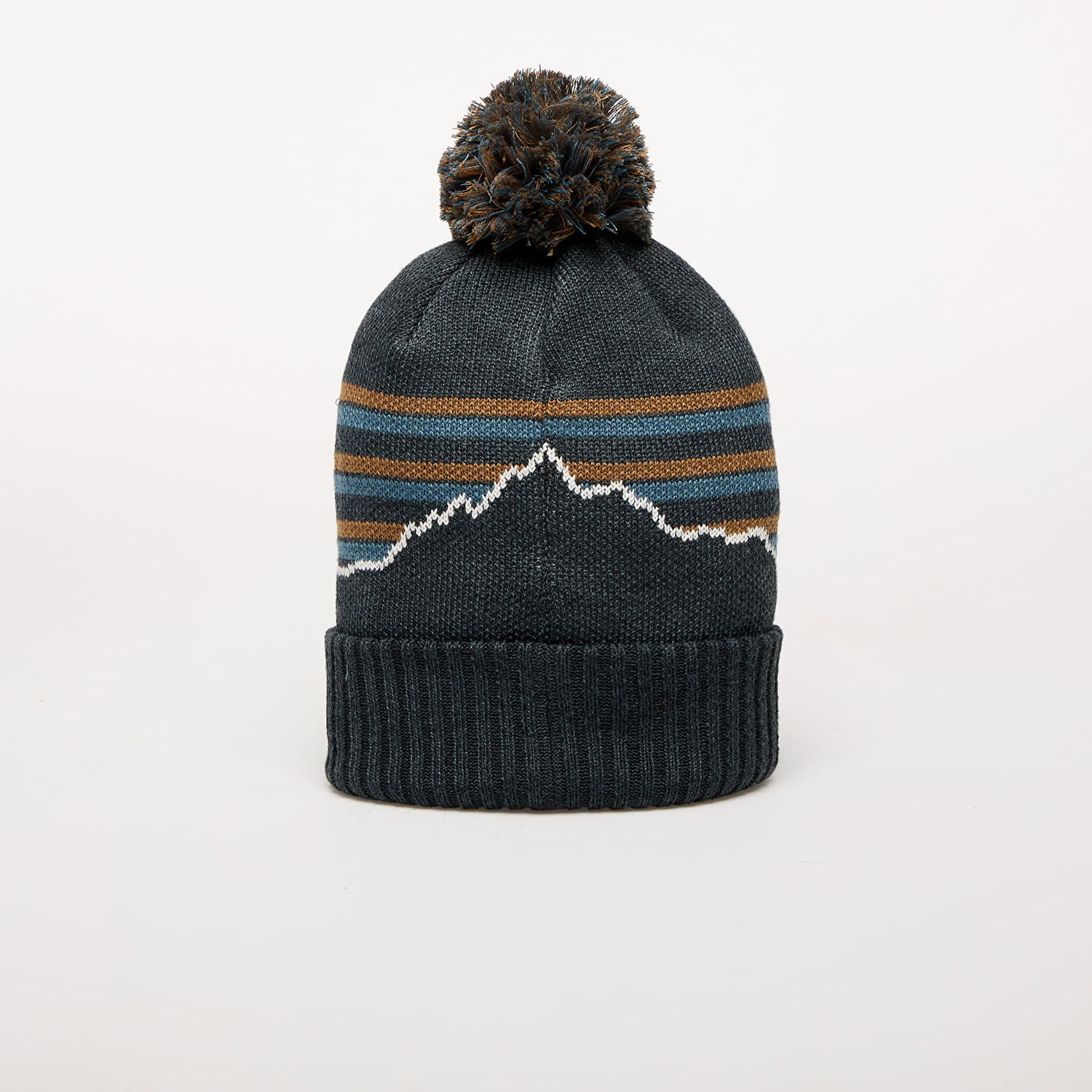 Шапка Patagonia Powder Town Beanie Fitz Roy Stripe Knit Зелено | 29187 FISS, 1