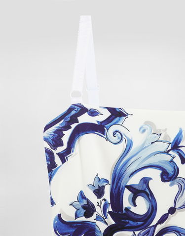 Pокля Dolce & Gabbana Dolce & Gabbana Majolica-Print Silk Dress Синьо | I6KH3WHPAB8HA3TN, 2