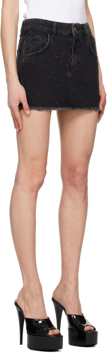 Пола Blumarine Blumarine Embellished Denim Mini Skirt Черно | P322G117A, 1