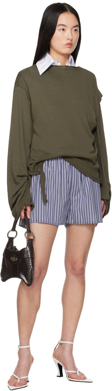 Пуловер Ottolinger Ottolinger Deconstructed Linen Longsleeve T-Shirt Зелено | 10510120601, 4