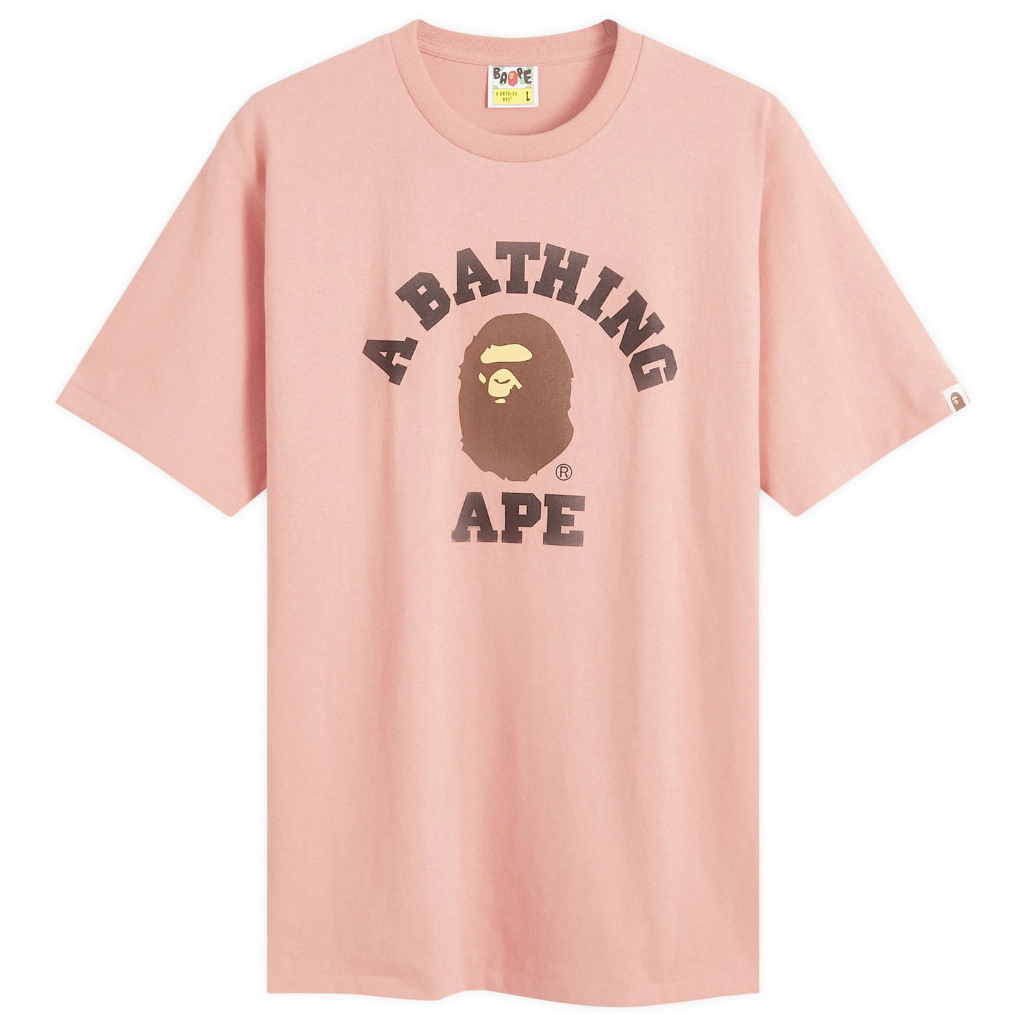 Тениска BAPE A Bathing Ape College T-Shirt Розово | 001TEK301001M-PNK, 0