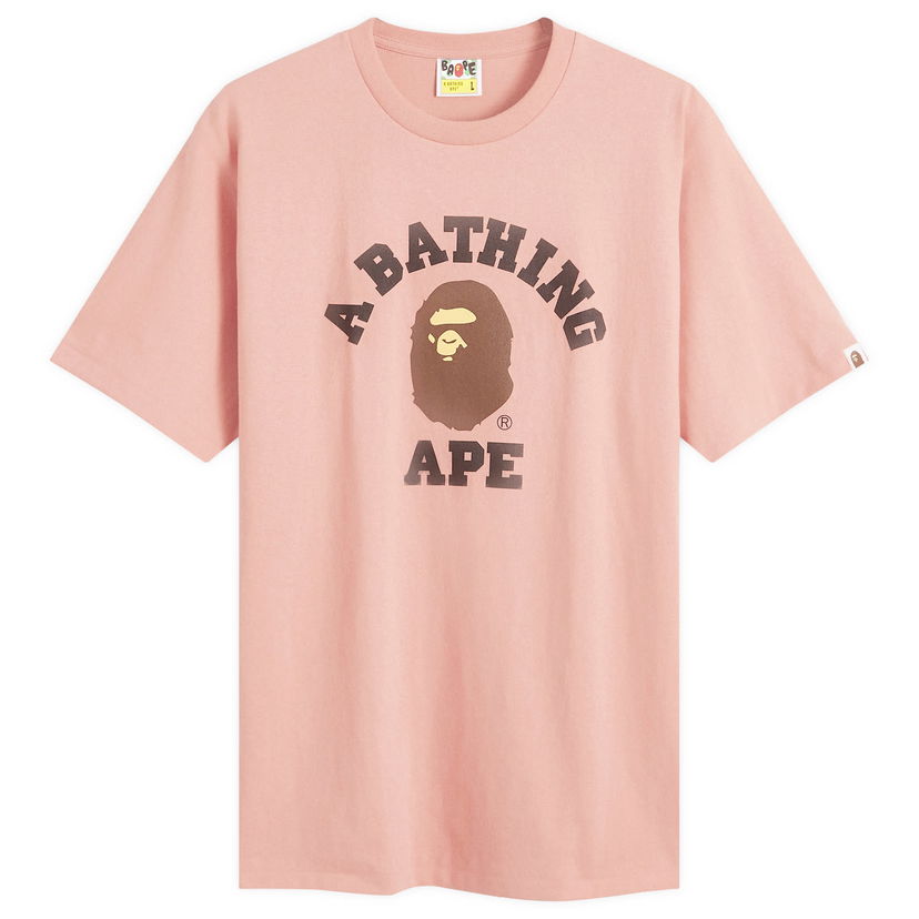 Тениска BAPE A Bathing Ape College T-Shirt Розово | 001TEK301001M-PNK