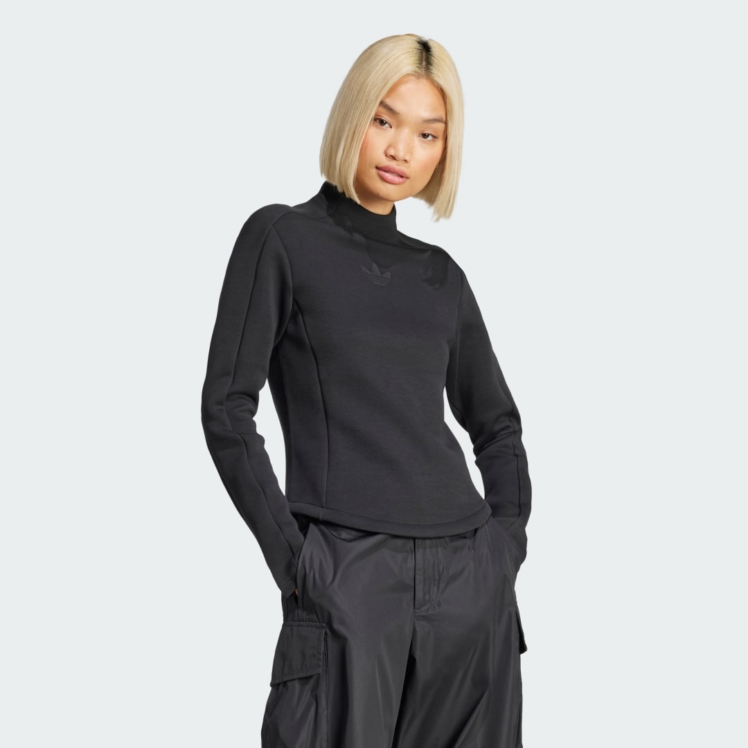 Суитчър adidas Performance Long Sleeve Mock Neck Top Черно | JJ0937, 0
