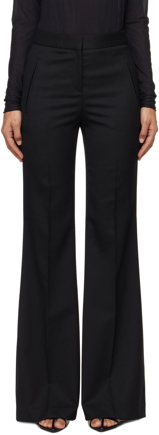 Regular-Fit Flared Wool Twill Trousers