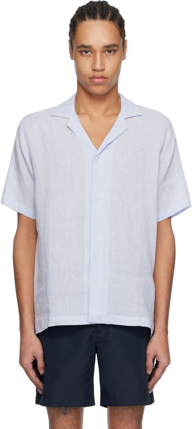 Риза Orlebar Brown Orlebar Brown Maitan Linen Resort Shirt Синьо | 279644, 0