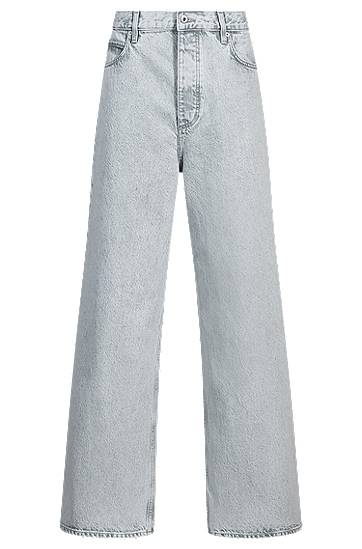 Дънки BOSS Stonewashed Wide-Leg Jeans Сиво | 50534525