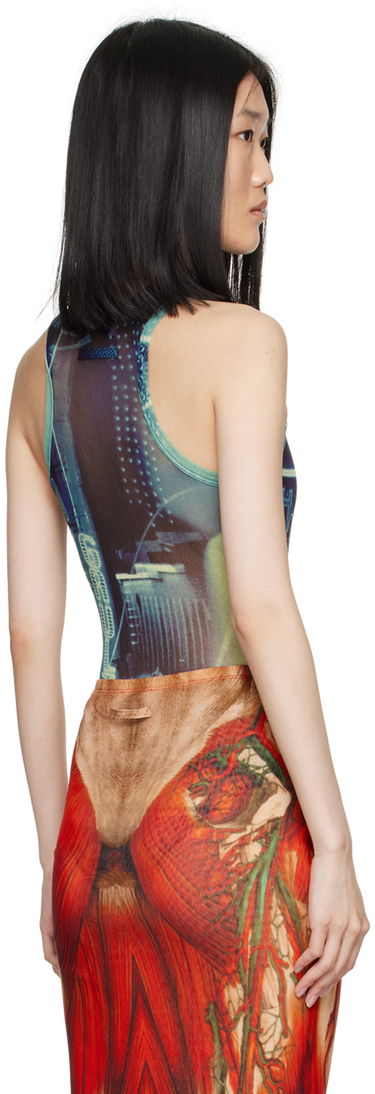 боди Jean Paul Gaultier Gaultier 'The Pigalle' Printed Bodysuit Синьо | 24/30-F-BD044-T552-59560100, 2