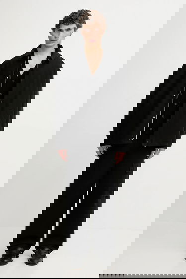 Яке MAISON KITSUNÉ Maison Kitsuné Casual Oversize Wool Blend Jacket Черно | PM00409WM2023, 4