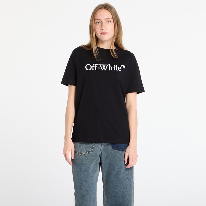 Тениска Off-White Big Logo Bookish Casual T-Shirt Черно | OWAA089C99JER0031001