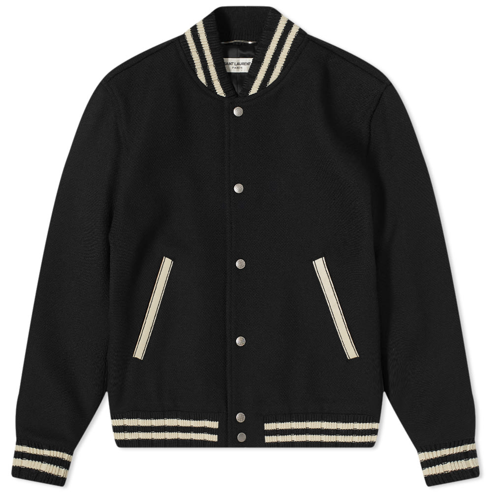 Яке бомбър Saint Laurent Classic College Teddy Jacket Черно | 625918Y180W-1000, 0