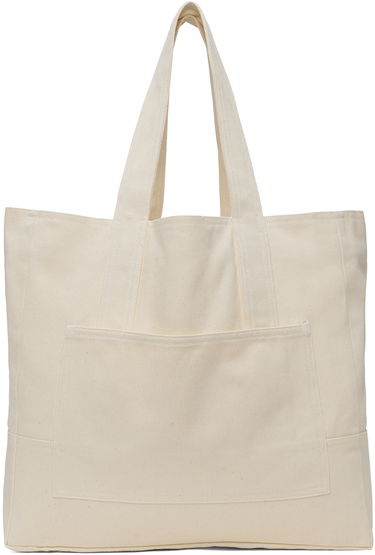 Голяма пазарска чанта Baserange Canvas Tote Bag With Patch Pocket Бежово | ACINB-CO-SU24, 0