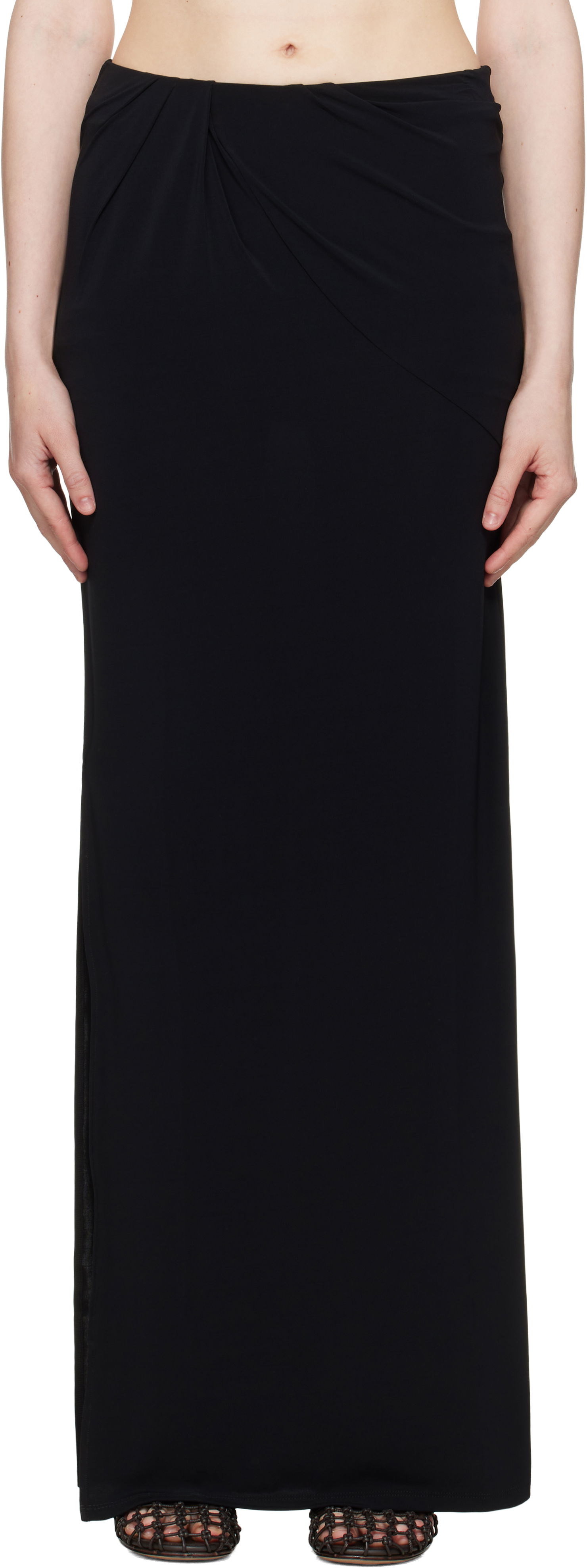 Пола Jacquemus Jacquemus 'La Jupe Peplo' Maxi Skirt Черно | 25E251SK081-2381, 0