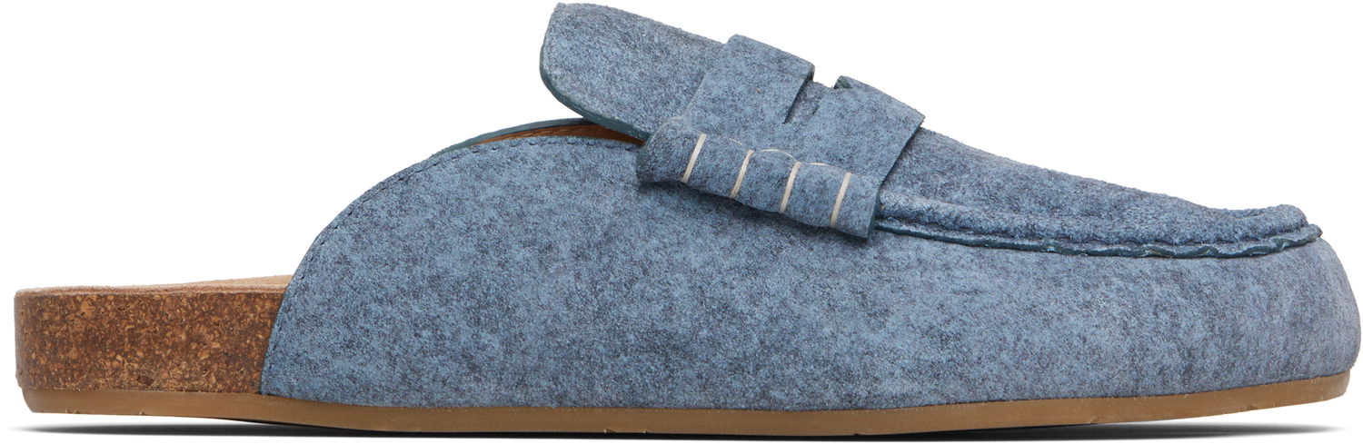 Кецове и обувки JW Anderson JW Anderson Felt Stitch Loafer Mules Синьо | LF0078-LA0380, 0