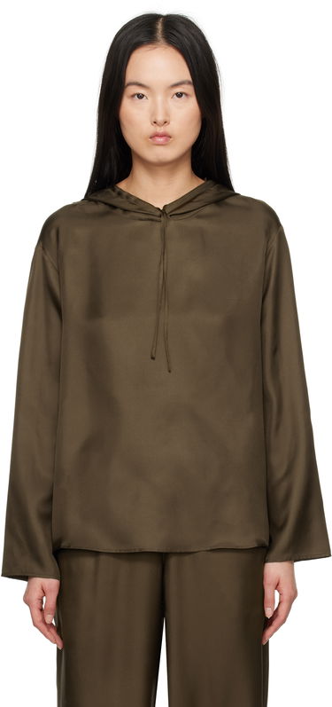Суитчър Loulou de Saison Loulou de Saison Nuka Silk Hoodie Зелено | NUKA, 0