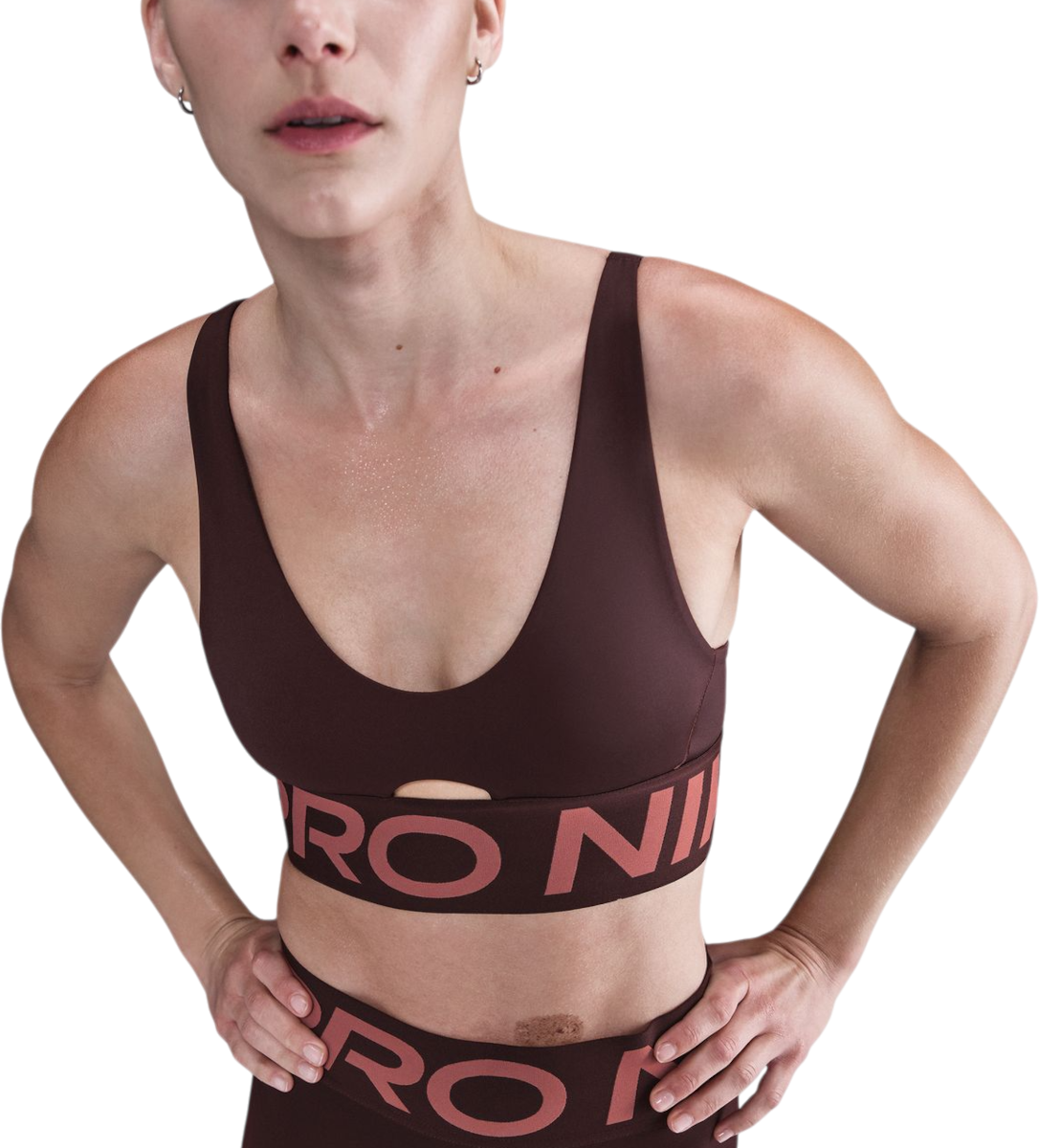 Сутиен Nike Nike Pro Indy Plunge Medium Support Sports Bra Кафяво | hf7324-652, 0