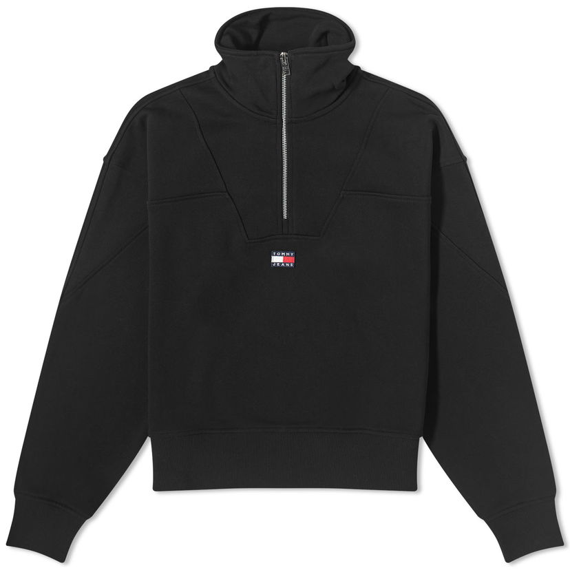 Пуловер Tommy Hilfiger Quarter Zip Xs Badge Черно | DW0DW16136BDS