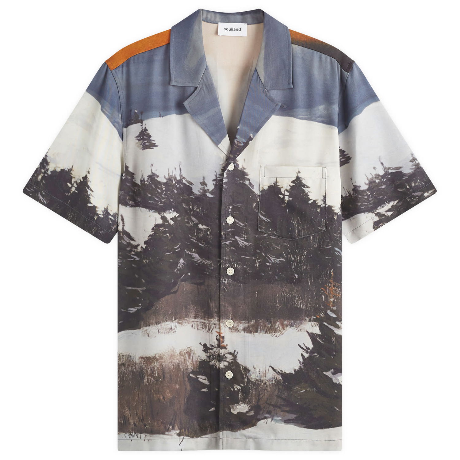Риза Soulland Orson Snow Hare Shirt With Print Blue Multi Синьо | 42045-1286-BLM, 0